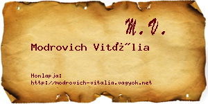 Modrovich Vitália névjegykártya